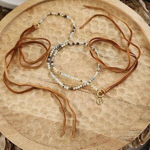 Julio Designs Necklace~Bracelet Wrap with Suede and Stones Euro Summer